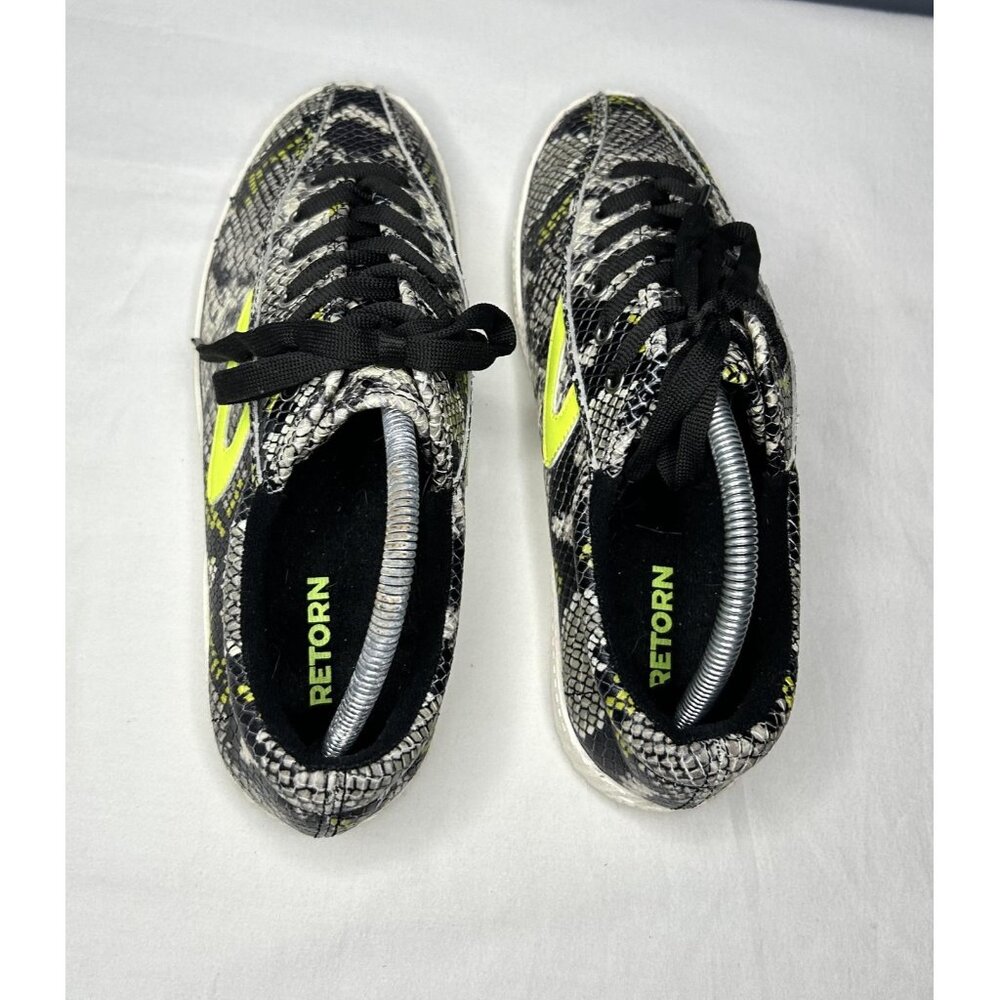 Tretorn Nylite 41 Plus Shoes Womens Size 9.5 Snake Print Neon Yellow Leather - Picture 12 of 16